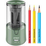 AFMAT 6 Holes Pencil Sharpener for 6-11mm Pencils and Electric Pencil Sharpener for 6-12mm Pencils, 2 Pack