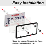 LoyaGour 2Pack Transparent License Plate Cover and Frames,Clear Front and Rear License Plate Holder,Unbreakable Car Licence Plate Frame Protector fits Any US Plates with Screws & Caps (Black Frame)