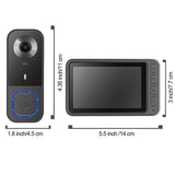 KALOGL Video Doorbell Wireless with Screen 1080p, No Subscription Door Bell Camera with Monitor Screen, Local Storage NO WiFi and APP Needed, Video Intercom Two-Way Audio,160° View,Night Vision