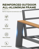 Vexwalx Aluminum Luxury Outdoor Swivel Patio Chairs with Table Set