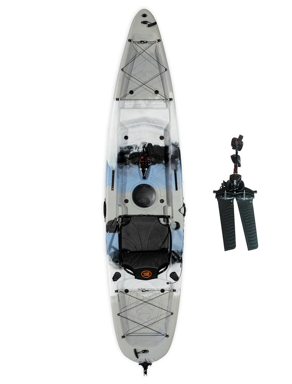 Upgraded Brooklyn 12.0 Single Pedal Kayak by BKC, Lightweight 12-Foot ...