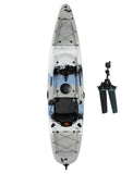 Upgraded Brooklyn 12.0 Single Pedal Kayak by BKC, Lightweight 12-Foot Sit-On-Top Pedal-Drive Kayak with Rudder, Stable Fishing & Touring Design, 440 lb Capacity, Storage Hatches (Storm Surge)