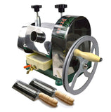 BEILOCKERY Commercial Sugar Cane Ginger Press Juicer with 3 Stainless Steel Rollers, Manual Suger Cane Squeezing Juicer with 2 paring Knives, High Juice Yield