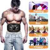 HOERCAAL Abs Stimulator, Portable EMS Abdominal Muscle Toner for Home and Office Fitness, Strength Training - Black