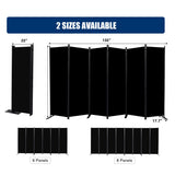 Room Divider and Folding Privacy Screens， 6 Panel Wide Room Divider Wall Screen for Room Separtition