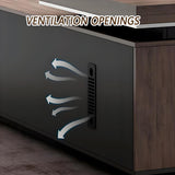 Domesto L-Shape Modern Executive Desk, L-Shape Office Executive Desk, Wood Computer Desk with Drawers and Storage, Home Office Desks, Without Chair (Left, 95" L x 63" W x 30" H)