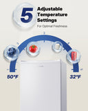 Upstreman 3.2 Cu.Ft Mini Fridge with Freezer, Single Door Mini Fridge, Dorm Fridge, Adjustable Thermostat, Mini Refrigerator for Dorm, Office, Bedroom, White-BR321