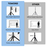 Projector Screen and Stand,Towond 150 inch Indoor Outdoor Projection Screen, Portable 16:9 4K HD Rear Front Movie Screen TOWOND