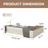79" L-Shaped Executive Desk, Left Return, Lockable Drawer,