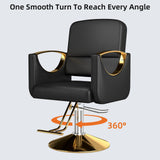 Zevemomo Barber Salon Chair for Hair Stylist, Heavy Duty Hydraulic Pump with 360° Swivel, Adjustable Height Spa Beauty Equipment for Barbershop, Home 330LBS Capacity, Black