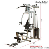 Powerline by Body-Solid (P2X) Multi-Station Functional Trainer with 160lb Single Weights Stack Home Gym Workouts, Full Body Exercise Equipment Machine, Silver Body-Solid