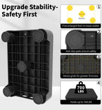 LIFTOZA 5-Level Adjustable Step Stool, 700 LBS Capacity Safety Bed Step for Seniors, Exercise Setp Platform, Portable Stair Assist for Elderly, Wide Step up for Kitchen, Car, Bedside & Shower, Black