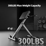 FITKS360 Roman Chair Hyperextension Bench – Adjustable Back Extension Machine for Glutes, Hamstrings & Lower Back – Foldable Multi-Purpose Workout Equipment for Home Gym (Black（Big Pad）)