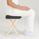 Master Massage Tables Lightweight Wooden Handy Folding Massage Stool, Black