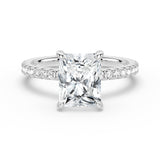 MSBLUE 2ct Radiant Cut Moissanite Engagement Ring, Size 8