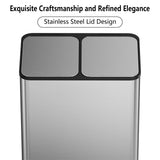 Dual Compartment Step-On Trash Can with Lid – Kitchen Waste Sorting & Recycling Bin, Hands-Free Operation, Odor Control, Durable for Home & Office Use