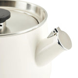KitchenAid Teakettles Enamel-on-Steel Stovetop Whistling Teakettle, Induction Ready, Stainless steel Lid, 2 Quart - White