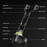 SOYUS 14 Inch Electric Tiller Cultivator 12 Amp Corded Tiller for Gardening, Garden Tiller with Folding Handle