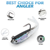 Syosisny 20PCS Premium 7cm Soft Fishing Lure with Lead Block Inside and Sharp Hook, Lifelike Forked Tail Minnow, Soft Bait with Hook for Freshwater and Saltwater