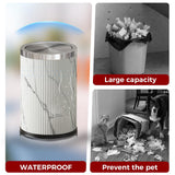 LEASYLIFE 2.4Gal Small Bathroom Trash Can with Swing Lid,Metal and Leather