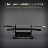 Engraved Samurai Katana, 1045 Clay Tempered Hand Forged Full Tang Sword