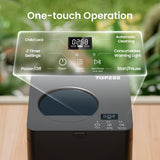 TOPZEE Electric Compost Bin for Kitchen, 3L Smart Countertop Composter with Odorless Auto-Cleaning, Low Noise, Turns Food Waste to Fertilizer in 4 Hours, for Indoor Home Use, Black