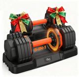 2025 Updated Adjustable Dumbbell Set of 2, 5-IN-1 Weights Dumbbell Set with Storage Box, 25lbs/55lbs Adjustable Weights with Anti-slip Silicone Grip, Weight Set For Home Gym Suit both Men and Women (55LBS Pair(Total 110LBS))