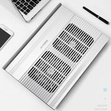 Laptop Cooling Pad, LED Fan, Four-Way, LCD Display Controller, Power Supply, Up to 17, Non-Slip Mat, Black Grid