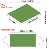 Camping Hammock with Rain Fly Tarp Mosquito Net Heavy Duty Tree Straps Portable Double Parachute Hammocks Ovyuzhen