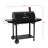 Royal Gourmet CC1830T 30-Inch Barrel Charcoal Grill with Warming Rack & Front Storage Basket, Outdoor BBQ Grill with 627 sq. in. Grilling Area for Backyard Barbecue Cooking Party, Black