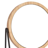 Vanity Round Mirror with Bamboo Rim Amazon Basics