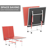 Foldable Ping Pong Table for Indoor/Outdoor, 8X4FT Mid-Size Table Tennis Table with Net, 2 Table Tennis Paddles and 3 Balls - Easy Assembly - Tournament Quality - Perfect for Family Game Rooms
