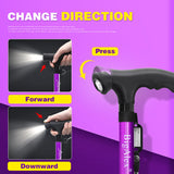 BigAlex Folding Walking Cane with LED Light,Pivoting Quad Base,Adjustable Walking Stick with Carrying Bag for Man/Woman (Alloy Base)