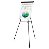 MasterVision FLX05101MV Telescoping Tripod Display Easel, Adjusts 38-Inch to 69-Inch High, Metal, Black