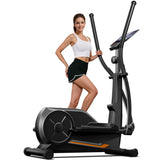 CURSOR FITNESS Elliptical Machine for Home, Elliptical Exercise Machine Elliptical Training Machines with 8 Levels Resistance, Silent Magnetic Elliptical Trainer with 12" Stride and LCD Monitor