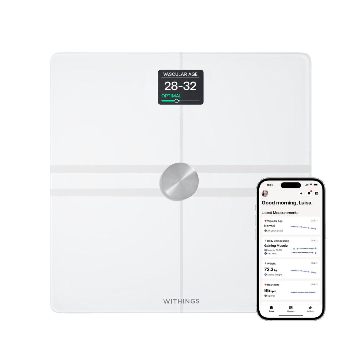 WITHINGS Body Comp WLAN Smart Scales with Full Body Analysis Including ...
