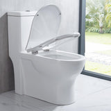 SADALAK D/U Shape Toilet Seat,Soft Close and Quick-Release for Easy Cleaning Toilet Seats Cover,Stable Hinge Design to prevent shifting -White Elongated Toilet Lid