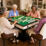 HUANGZHE Auto Foldable Mahjong Table for Chinese//Taiwanese (Stylish White)