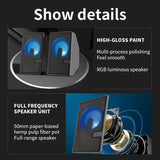 NJJOWRQ Computer Speaker Surround Sound System Speakers Gaming Deep Bass Wired for Laptop PC Theater TV