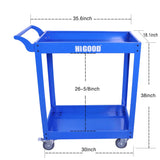 HIGOOD Heavy Duty Service Utility Cart, 2 Shelf Steel