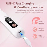 ZABOUL Electric Nail Drill Kit Cordless Professional Manicure Pedicure Nail File Buffer for Acrylic Nails Gel Polishing Removing Manicure Salon Home with Nail Drill Bits Sanding Bands
