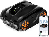 iGarden 4-in-1 Robotic Pool Cleaner, 3.6H Cordless Pool Vacuum for Inground & Above Ground Pools, Touchscreen & APP Control, Smart Navigation & Self-Parking, Cleaning Floor, Wall & Waterline, Black