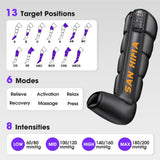 SAN HIMA Cordless Air Compression Leg Massager with Heat - Sequential Full Leg Compression Boots for Circulation & Pain Relief | 6 Modes 8 Intensity Recovery Boots for Athletes - Feet, Calves & Thighs