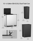 Lovewind Dual Trash and Recycling Bins for Kitchen