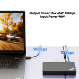 Universal Hybrid USB-C with USB-A Docking Station for Lenovo Laptop, 3 External Displays