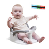 Wddbb Baby Bath seat for Babies 6 Months & up, 360° Stable Toddler Bath Chair with one-Touch Button, Back Hollow Design, Water Temperature Card & 4 Suction Cups for Safety (Gray)