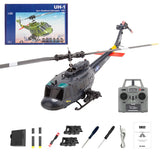 OBIOCKIDAY 1/48 UH-1 RC Helicopter C032, 2.4G 6CH Flybarless Aileronless Stunt Remote Control Helicopter, Optical Flow Positioning Inverted Flight RC Aircraft Toy Gift for Adults -RTF