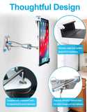 woleyi iPad Wall Mount, Anti-Theft Tablet Wall Holder with Security Lock & Key - Heavy Duty 360° Swivel Arm for 9–14" iPad Pro, Air, Galaxy Tab for Kiosk, POS, Restaurant, Retail & Business Displays
