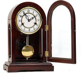 Wooden Pendulum Mantel Clock with Westminster Chimes Mechanical Table Clock for Living Room, Office, Home Decor