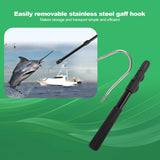 Smarkey Fishing Gaff Spear Hook Stick with Stainless Gig Hook, Telescopic Aluminium Alloy Pole for Saltwater, Offshore Freshwater Ice Fishing Tool-44inch